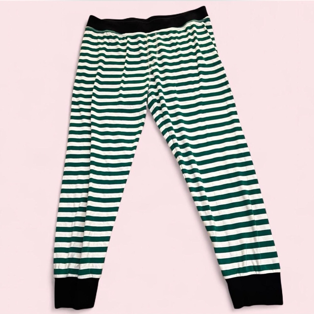 J. Crew Green, White and blue Striped pj bottoms